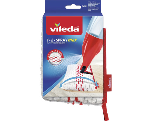 Vileda 1 2 Spray Max ersättningsmoppdyna för effektiv golvrengöring i förpackning