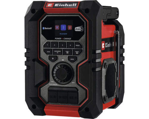 Einhell batteridriven byggarbetsplatsradio med Bluetooth och DAB plus mottagning
