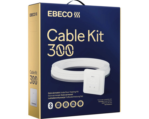 Ebeco Cable Kit 300 golvvärmekit med värmekabel och termostat för elektrisk golvvärme.