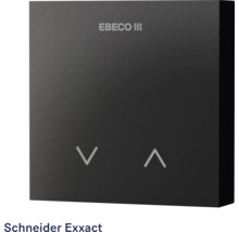 Ebeco termostat för Schneider Exxact brytarserie med pilsymboler för temperaturreglering
