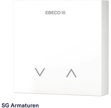 Ebeco termostat för golvvärme med Ebeco logotyp och piltangenter för temperaturreglering