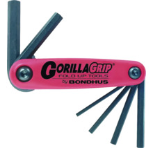 GorillaGrip fällbar insexnyckelsats från Bondhus med olika insexnycklar för reparationsarbeten