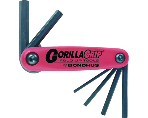 GorillaGrip fällbar insexnyckelsats från Bondhus med olika insexnycklar för reparationsarbeten