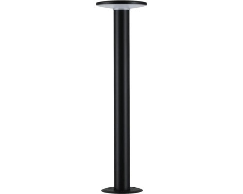 Modern sockelampa för utomhusbruk med cylindrisk stolpe och platt lamphuvud av metall