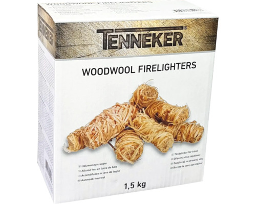 Tenneker tändull i 1,5 kilograms förpackning för enkel tändning av eldstäder och grillar.