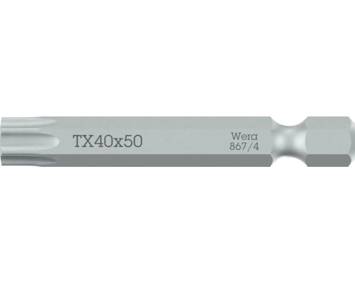 Wera skruvbit TX 40 gånger 50 millimeter i stål