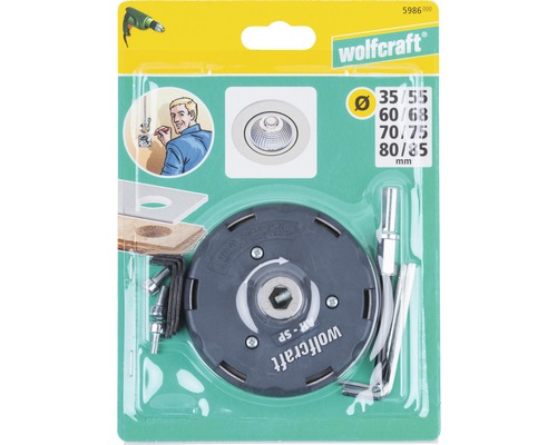 Wolfcraft hålsåg för lampor i förpackning