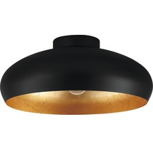 Svart taklampa med guldfärgad insida