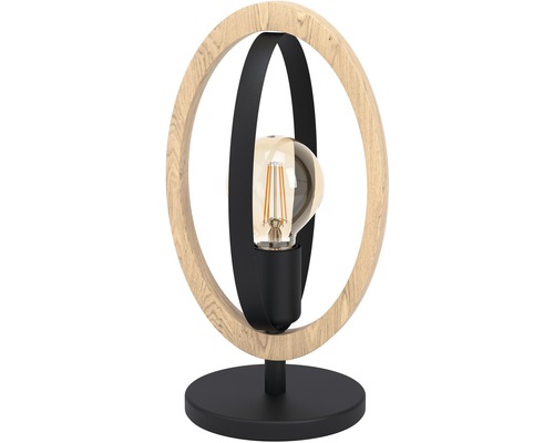 Bordslampa EGLO Basildon svart/trä Bordslampa med trä- och metalldetaljer samt ljuskälla
