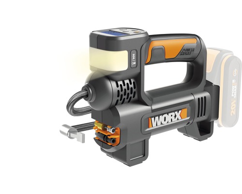 WORX sladdlös luftpump med digital display och LED-lampa