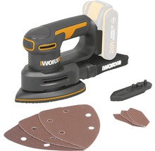 WORX batteridriven excenterslip med sandpapper och tillbehör