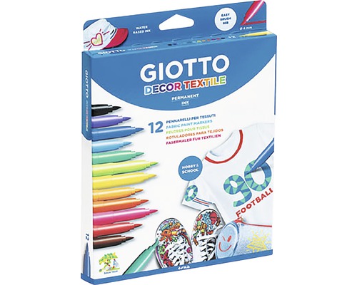 Giotto Decor Textile textilmarkörer, 12 stycken
