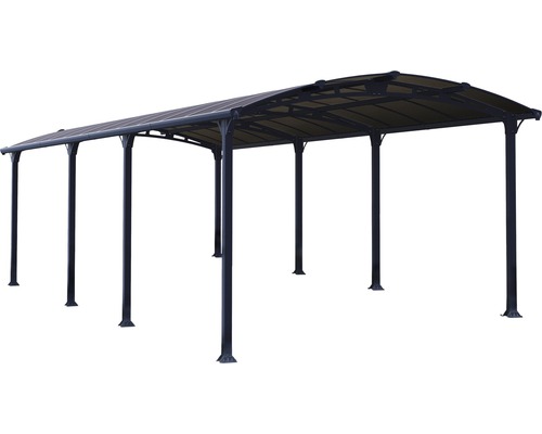 Fristående carport med stålstolpar och tak