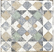 Dekorativ platta med geometriskt rutmönster