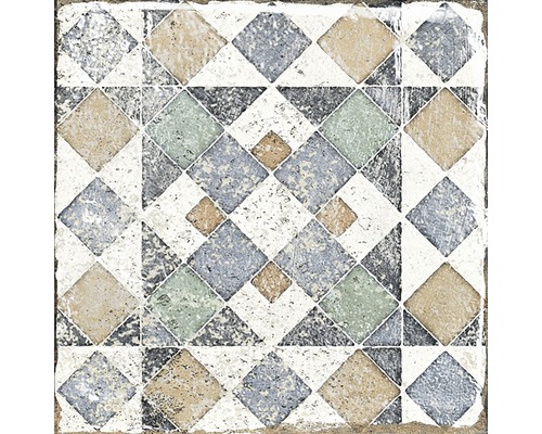 Dekorativ platta med geometriskt rutmönster