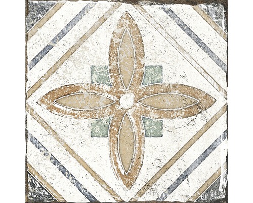 Dekorativ golvplatta med blommönster