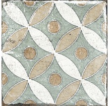 Dekorativ golvplatta med blommönster