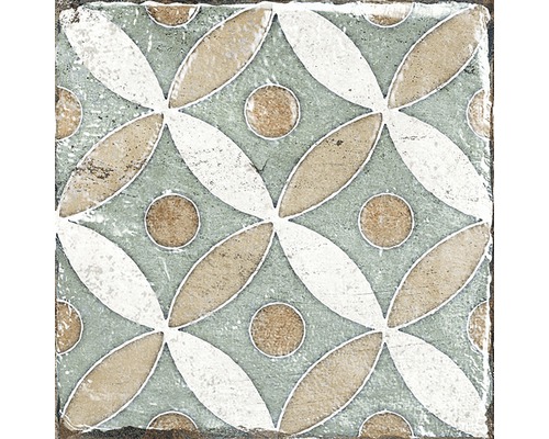 Dekorativ golvplatta med blommönster