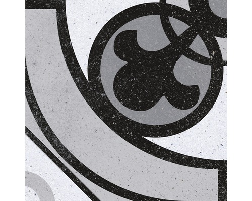 Detaljvy av en mönstrad golvplatta