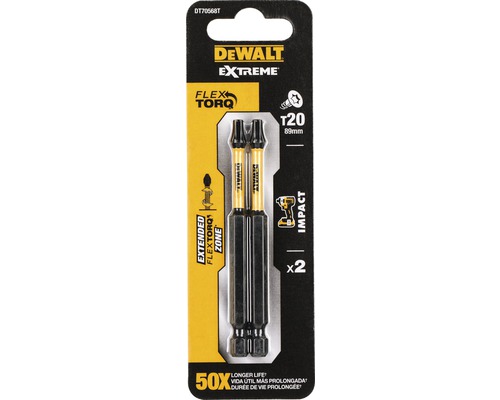 DeWalt Extreme Flex Torq skruvbits, T20, 89 mm, 2 stycken