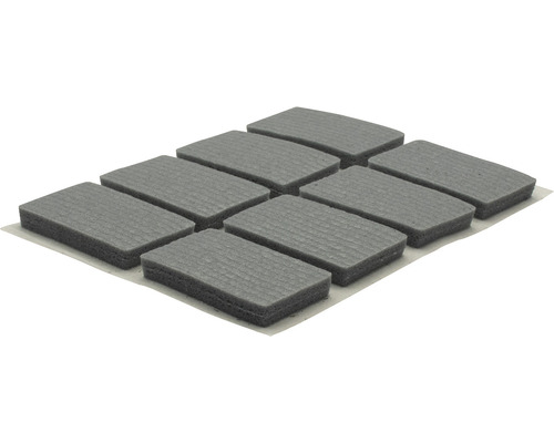 Grå möbelfiltglidare, rektangulära, 10 stycken