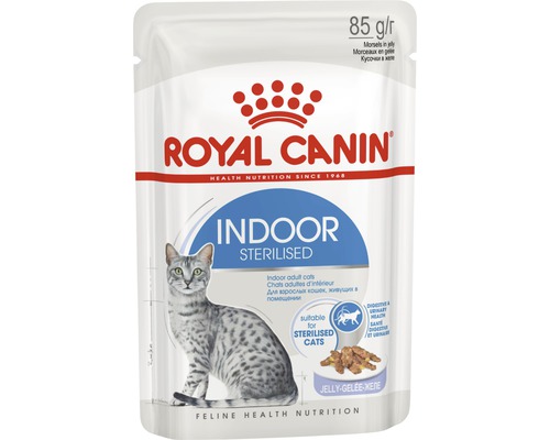Kattmat ROYAL CANIN Indoor Sterilised Jelly Adult 12x85g Royal Canin Indoor Sterilised kattfoder i 85-grams påse för innekatter