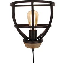 Vägglampa med burdesign och glödlampa