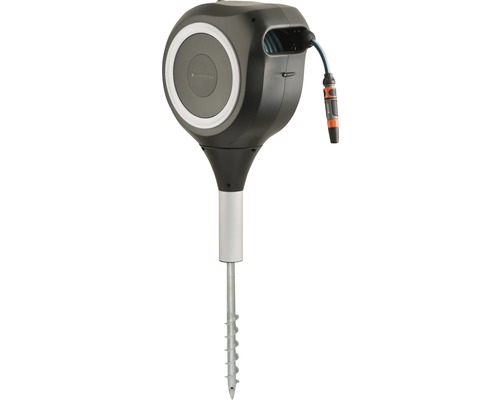 Gardena slangbox med jordspett för trädgårdsbevattning