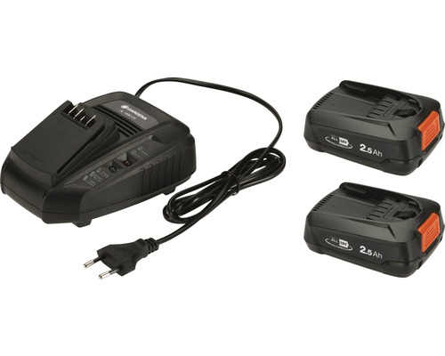 Batteripaket GARDENA P4A 2xPBA 18V/45 + AL1830 (2x 2,5Ah batterier + snabbladdare)