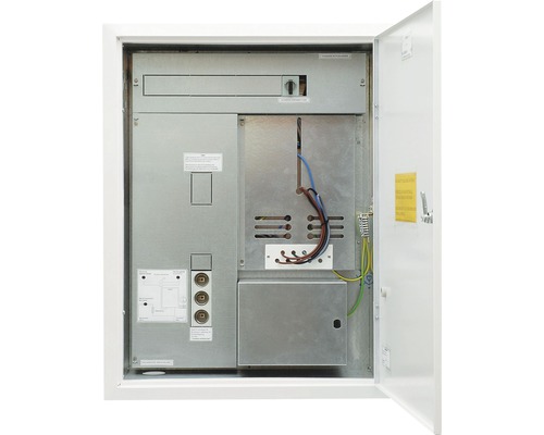 Öppen kopplingsdosa med elektriska komponenter