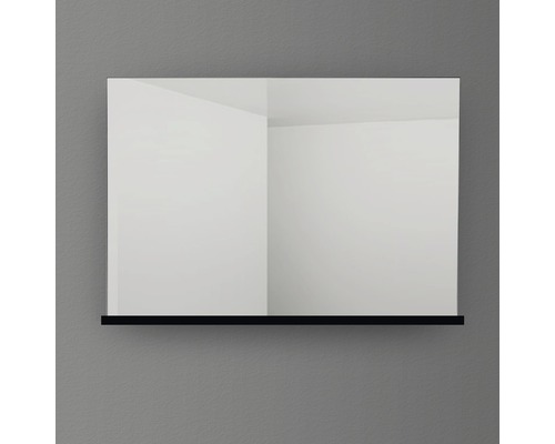 Spegel med hylla 4AQUA svart matt 120 cm