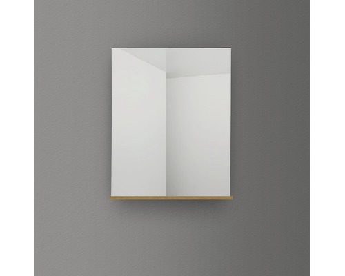 Spegel med hylla 4AQUA ljusbrun ek fanèr 60 cm