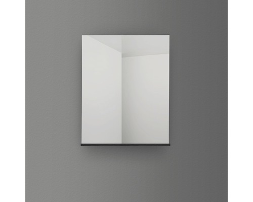 Spegel med hylla 4AQUA svart ek fanèr 60 cm