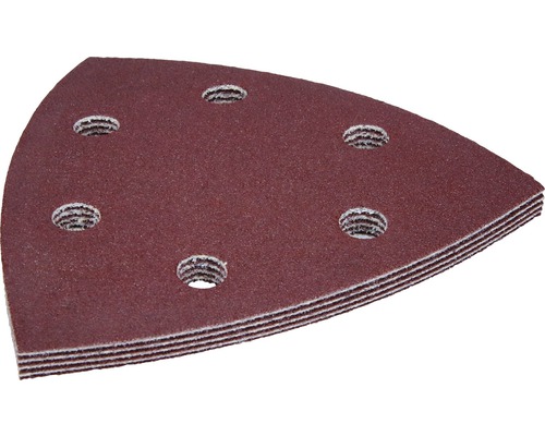 Triangulärt slippapper med hål i en hög