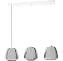 Taklampa med tre lampor och glasskärmar