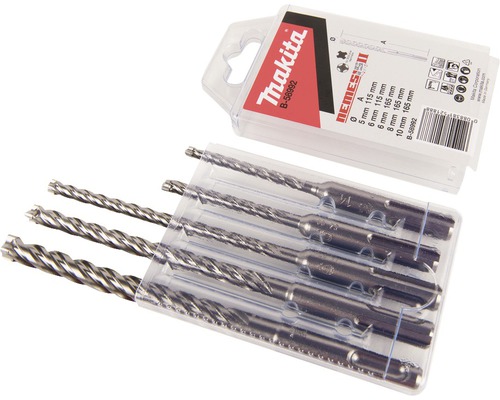 Makita Nemesis II stålborrsats med fem borrar i transparent förpackning