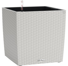 Fyrkantig blomkruka med bevattningssystem och temperaturindikator
