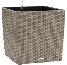 Självvattnande blomkruka LECHUZA Cube Cottage plast 50x50x50cm sandbrun inkl. substrat