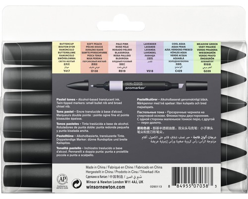 Förpackning Winsor Newton Promarker pennor med två spetsar