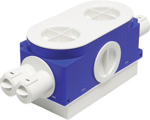 Blåvit fördelningsdosa för sanitära installationer