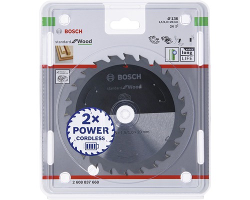 Bosch Standard for Wood cirkelsågblad, diameter 136 millimeter