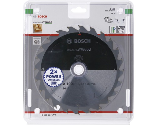 Bosch sågklinga Standard for Wood, diameter 190 millimeter