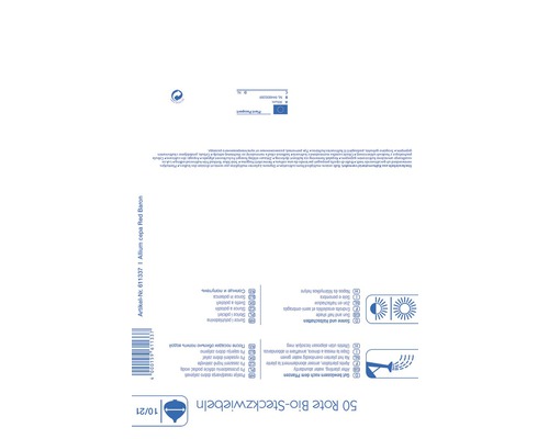 Förpackning med 50 röda ekologiska sättlökar