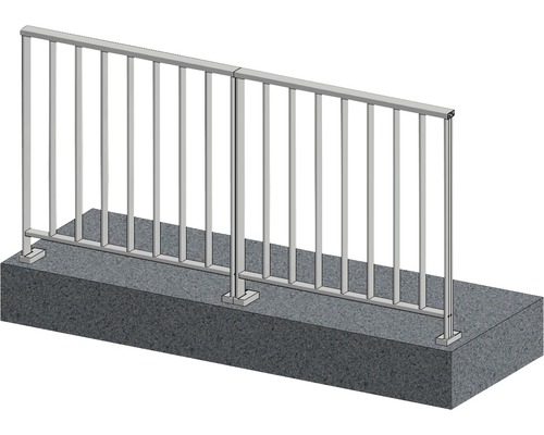 Räckesset PERTURA Triton G-form golv-/ markmontage antracit 2 m Metallräcke för montering på betong