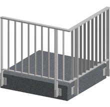 Balkongräcke i metall på betong