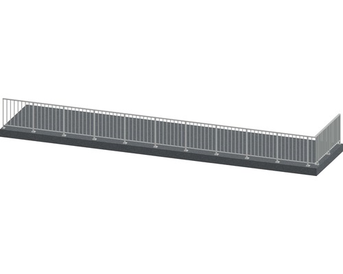 Räckeset PERTURA triton L-form golvmontage antracit 12,5m