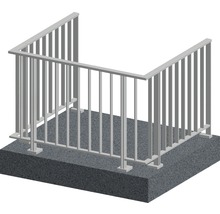 Illustration av ett trappräcke i metall.