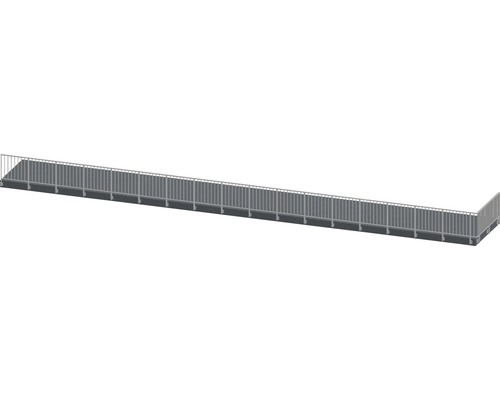 Räckesset PERTURA Triton L-form sido-/ väggmontage antracit 20,5 m