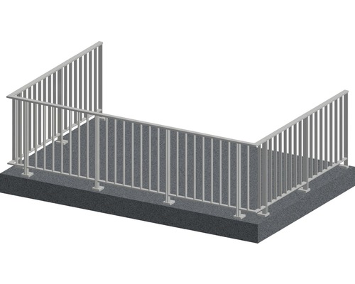 Räckesset PERTURA Triton U-form golv-/ markmontage gråbrun 8 m