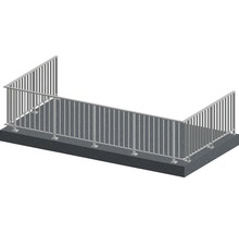 Metallräcke på betongkonstruktion